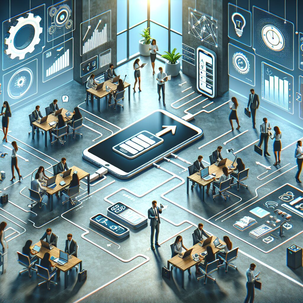 Múltiplos dispositivos eletrônicos conectados a um carregador inteligente.