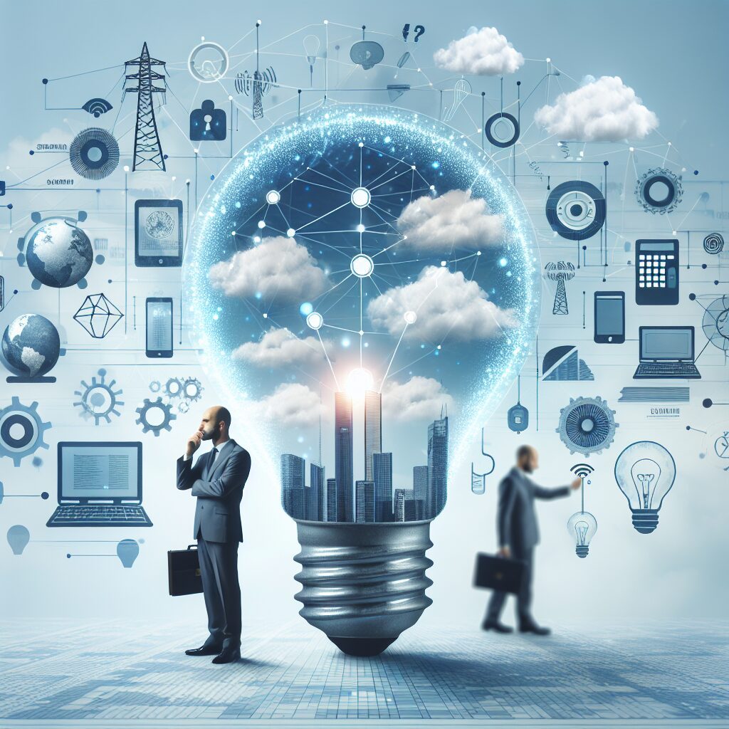 Profissionais discutindo estratégias de Design Thinking em telecomunicações.