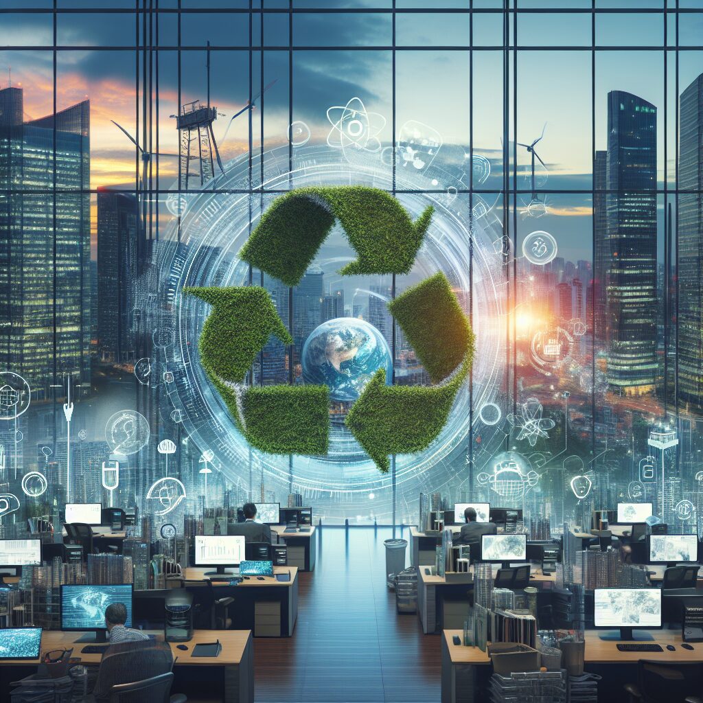 Gráfico representando soluções sustentáveis em facilities e TI.
