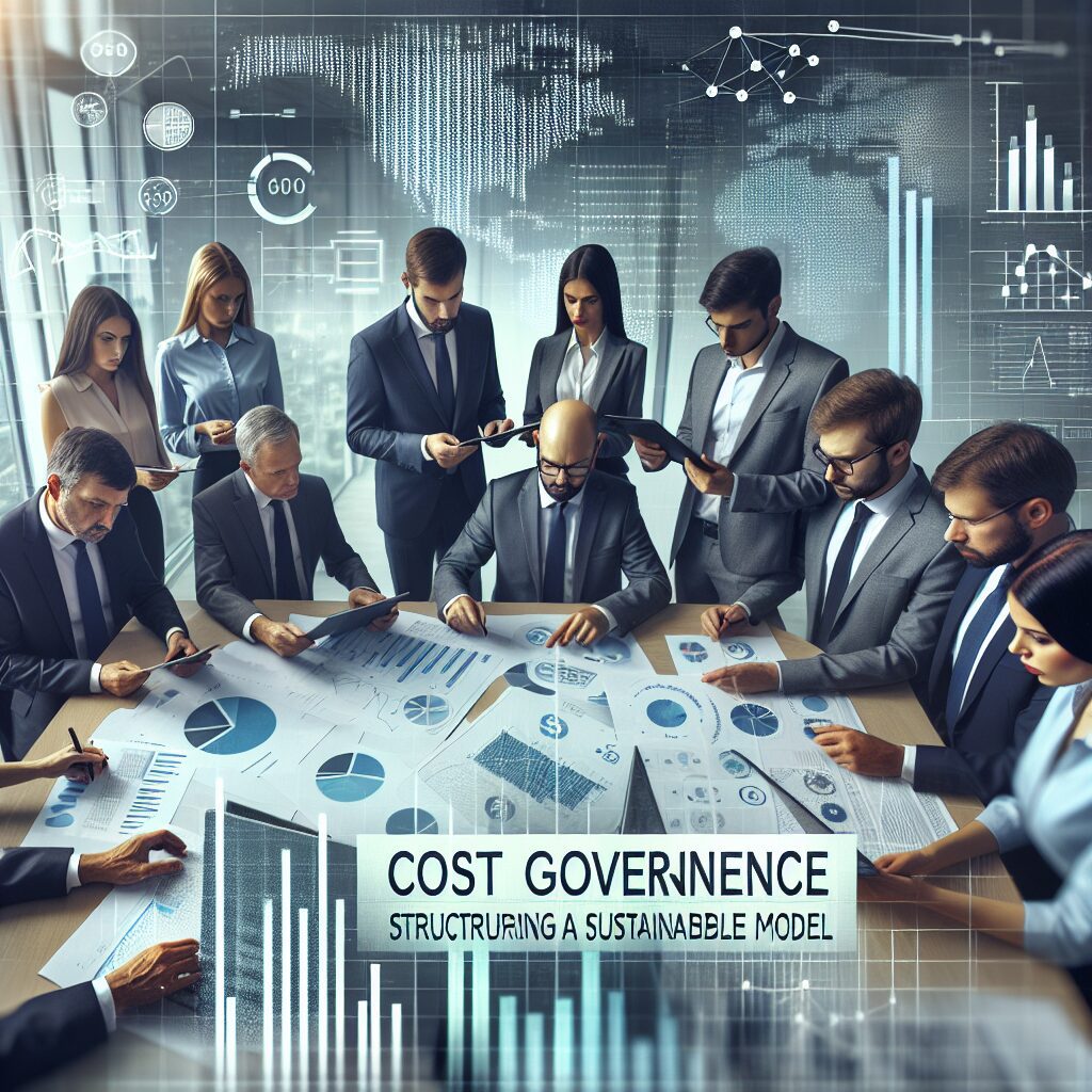 Gráfico ilustrando a estrutura de governança de custos em telecomunicações.