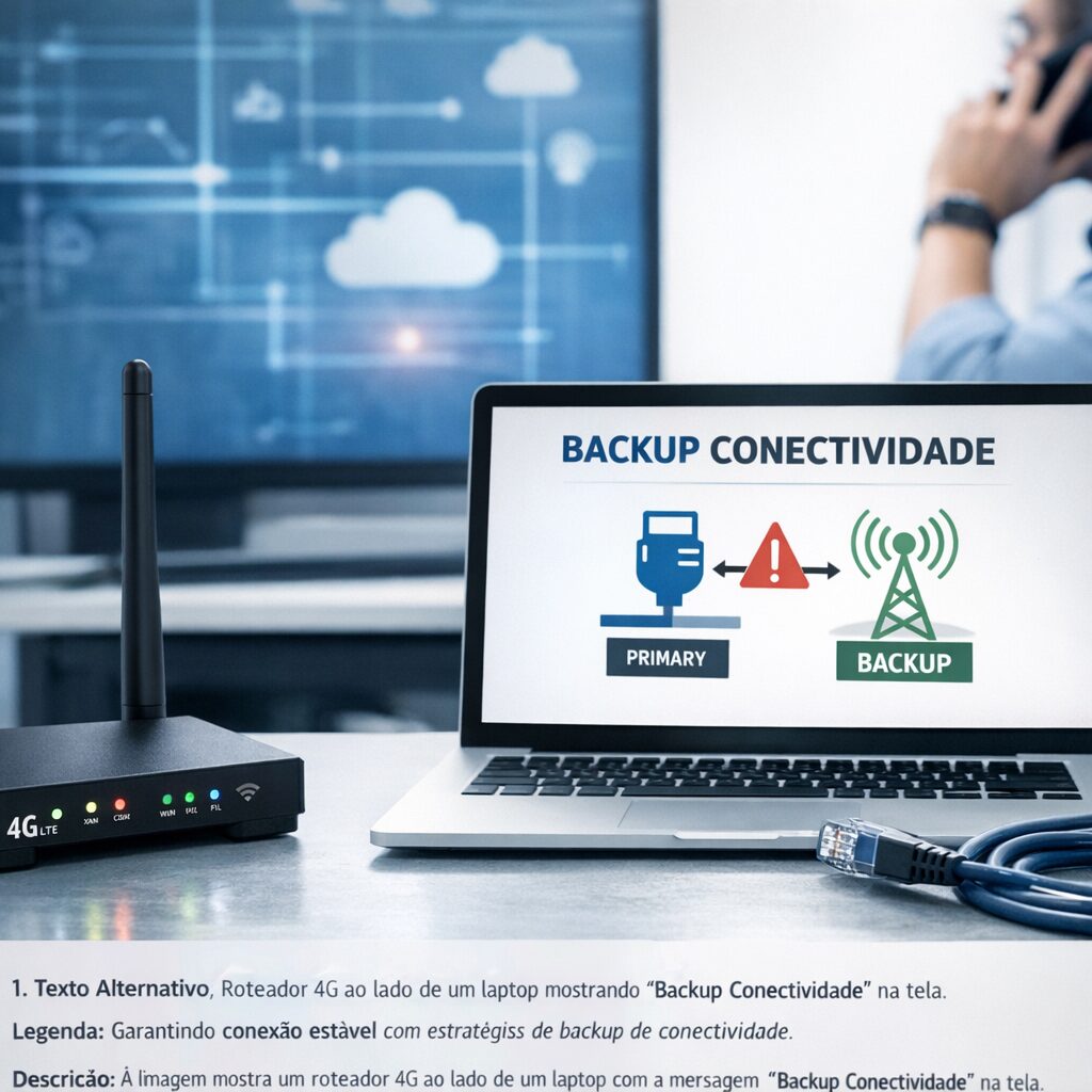 Conexões de rede com várias opções de backup de conectividade.