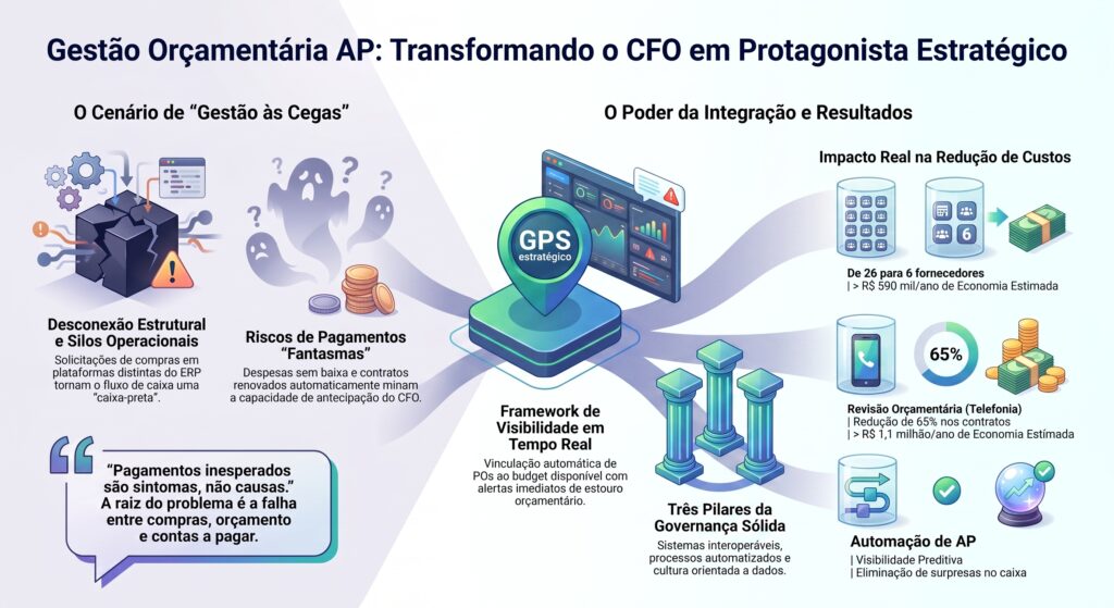 infográfico gestão de orçamento no fluxo de AP: visibilidade em tempo real para o CFO