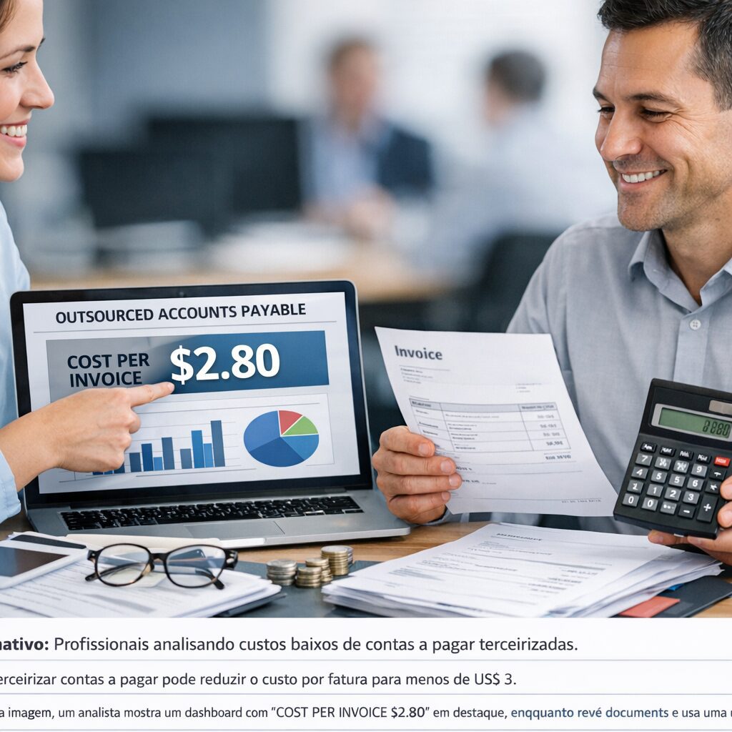 Imagem ilustrativa sobre a terceirização de contas a pagar em uma empresa.