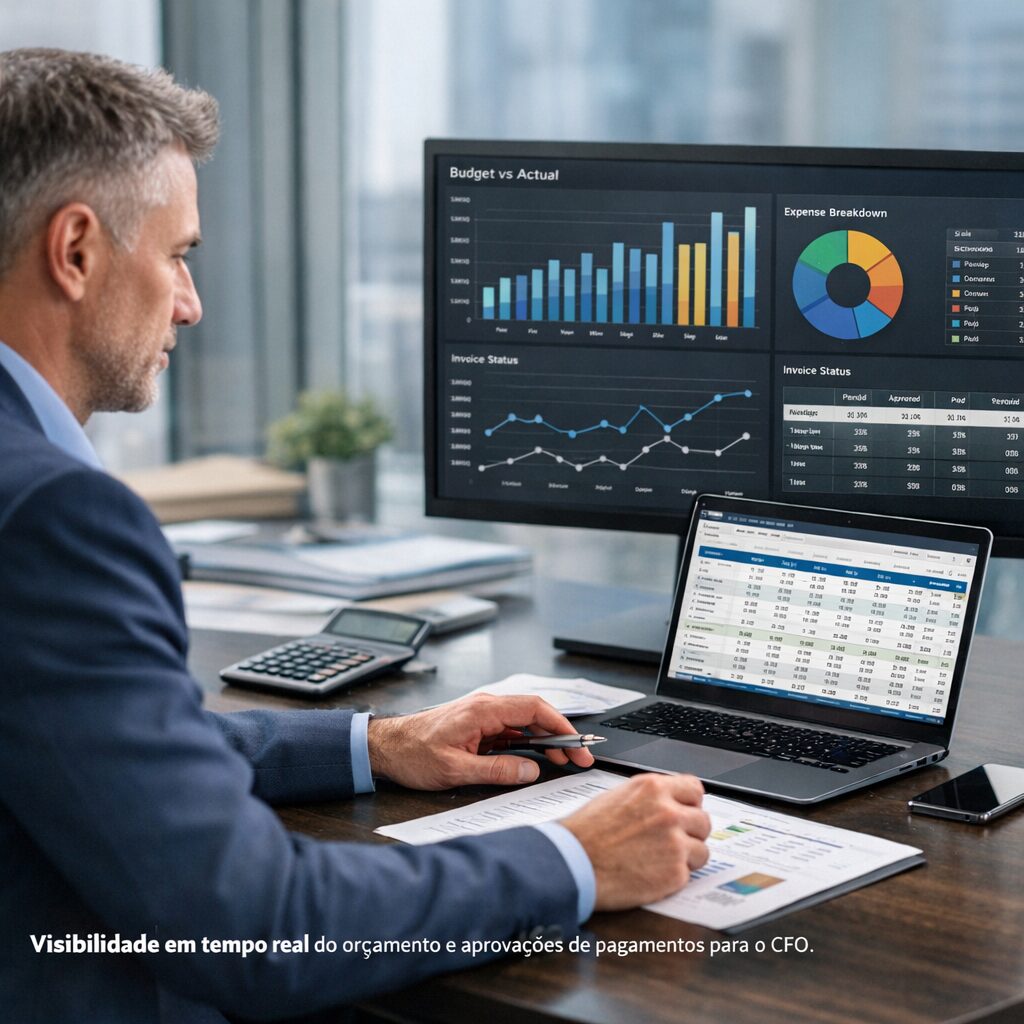 Gráficos e tabelas em tela de computador com dados financeiros claros e organizados.