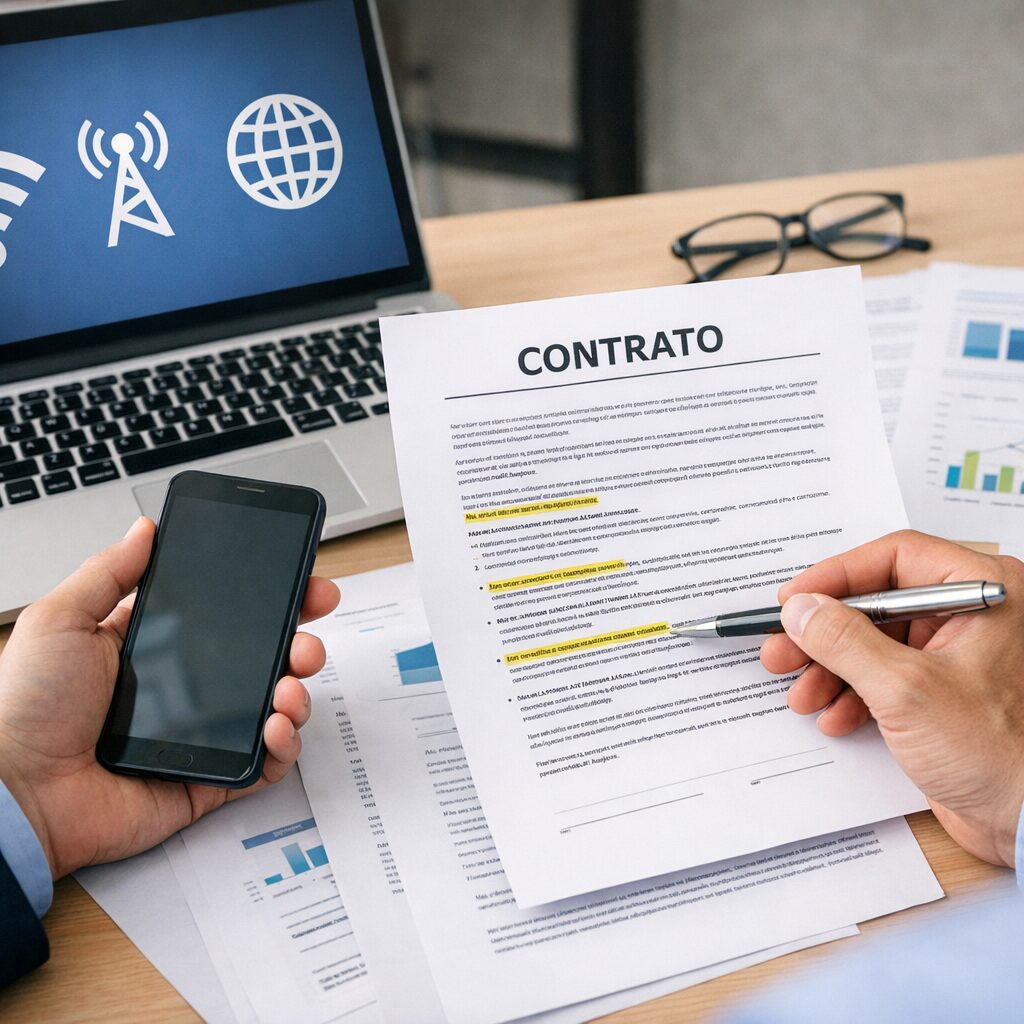 Glossário de termos essenciais para contratos de telecomunicações.