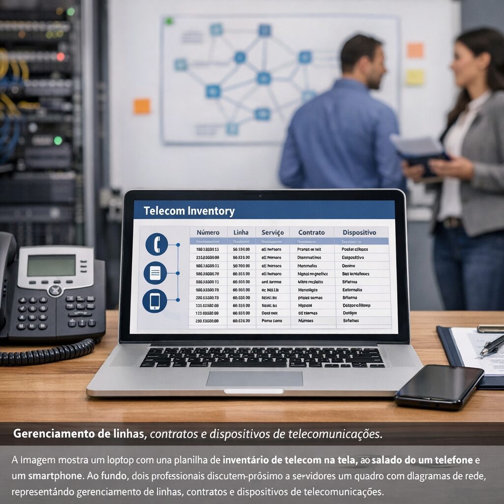 Mapeamento de ativos de telecomunicações em um gráfico detalhado.