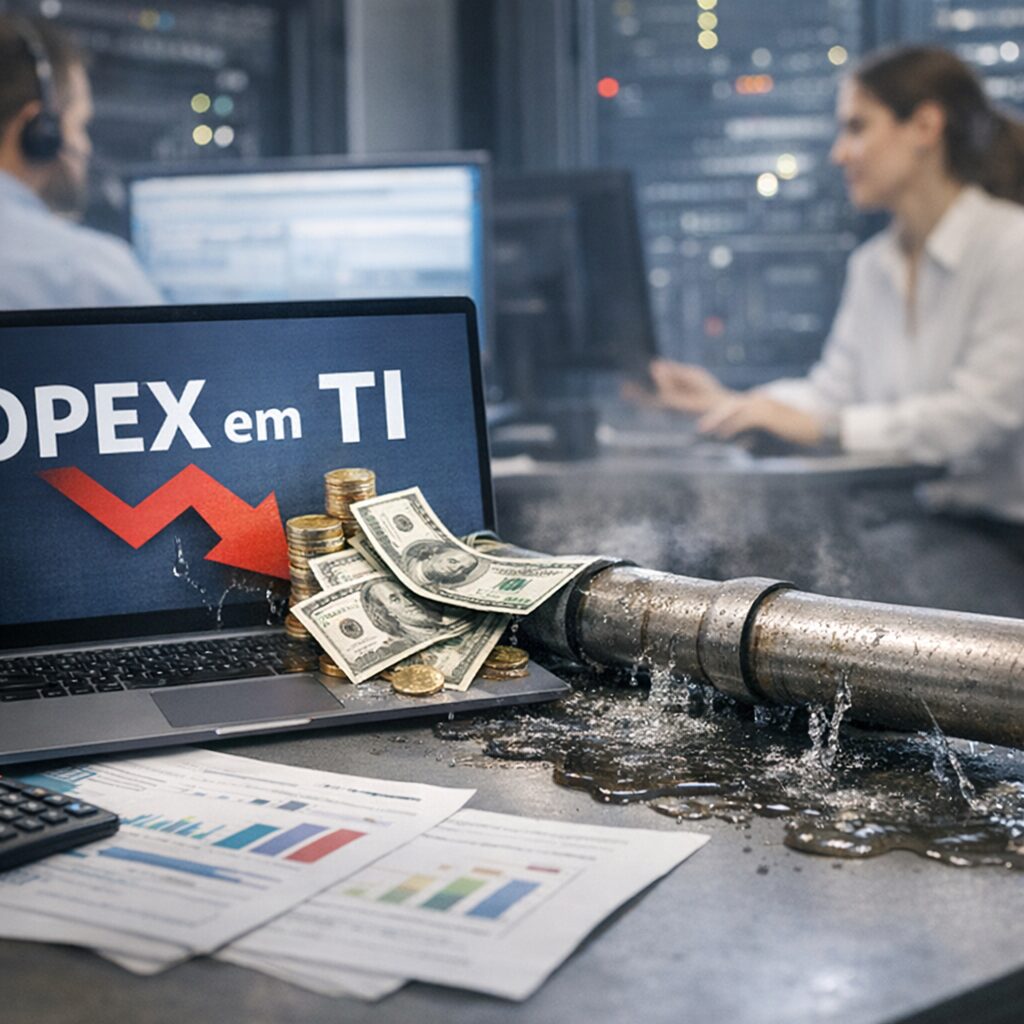 Gráfico ilustrando desperdícios financeiros em OPEX de TI.