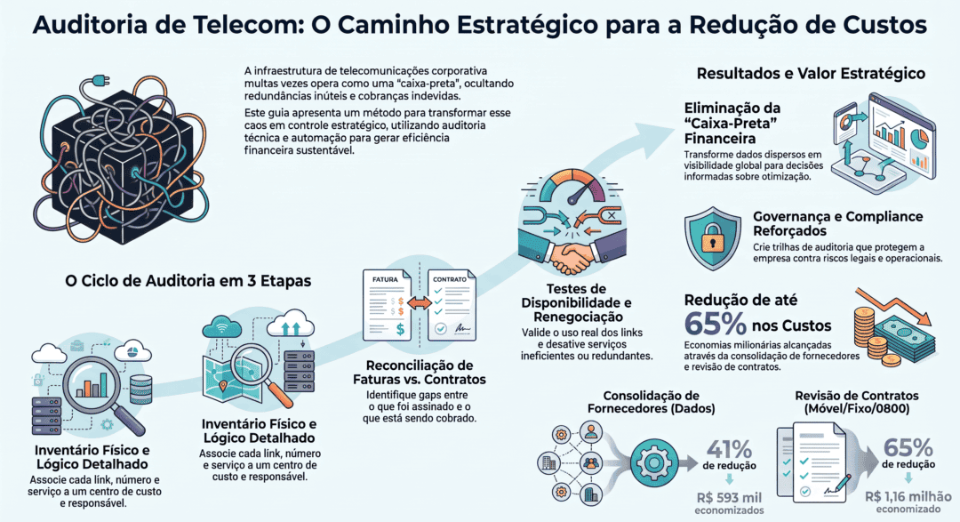 Infográfico - Infraestrutura de Telecomunicações Corporativa: como auditar, otimizar e reduzir custos