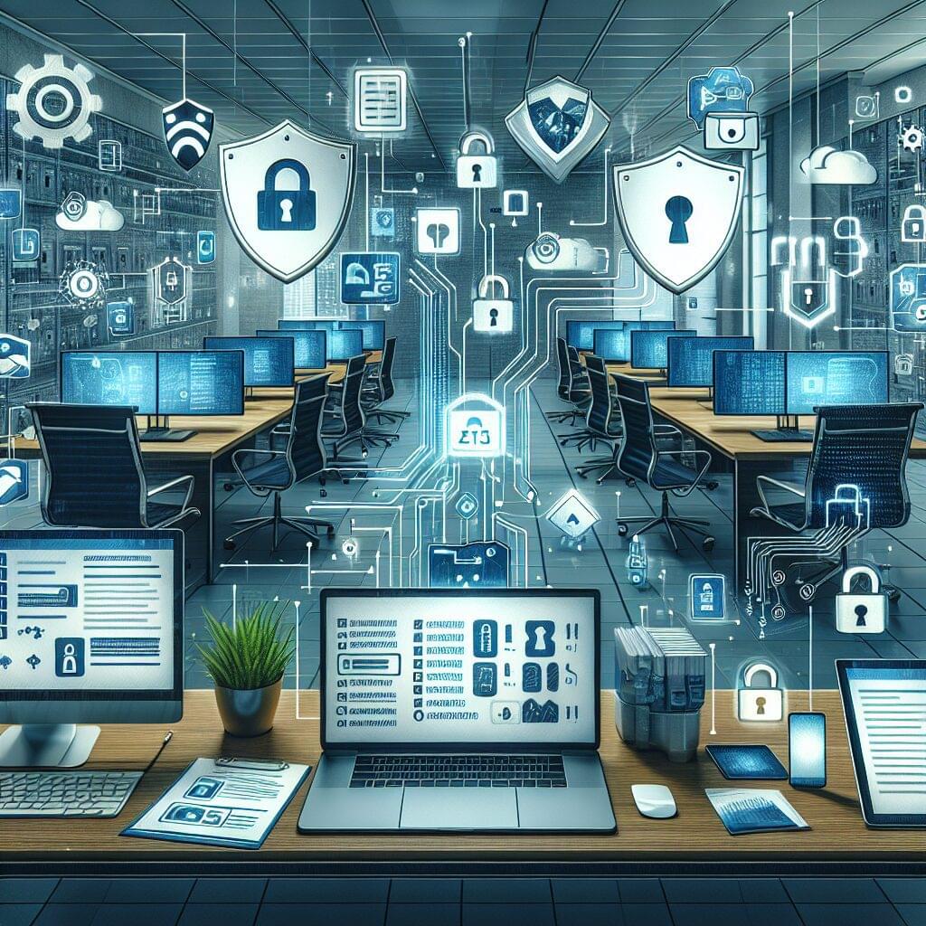 Tela de smartphone exibindo um ícone de segurança cibernética.