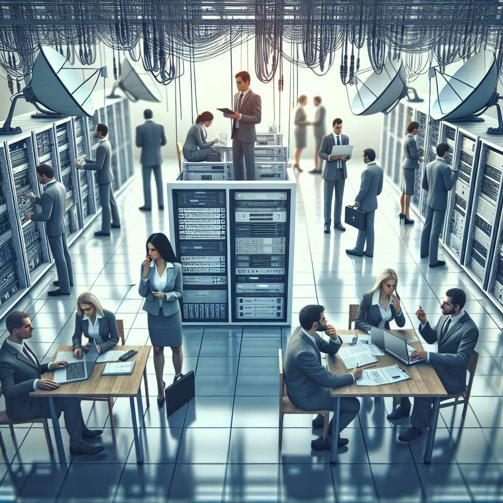 Representação visual de gestão de multas em contratos de telecomunicações.
